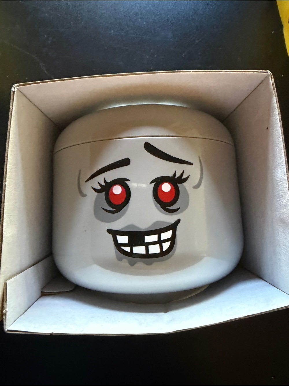 NEW Lego Mini Storage Head Halloween Spooky Stackable Girl Zombie Grey Spooky